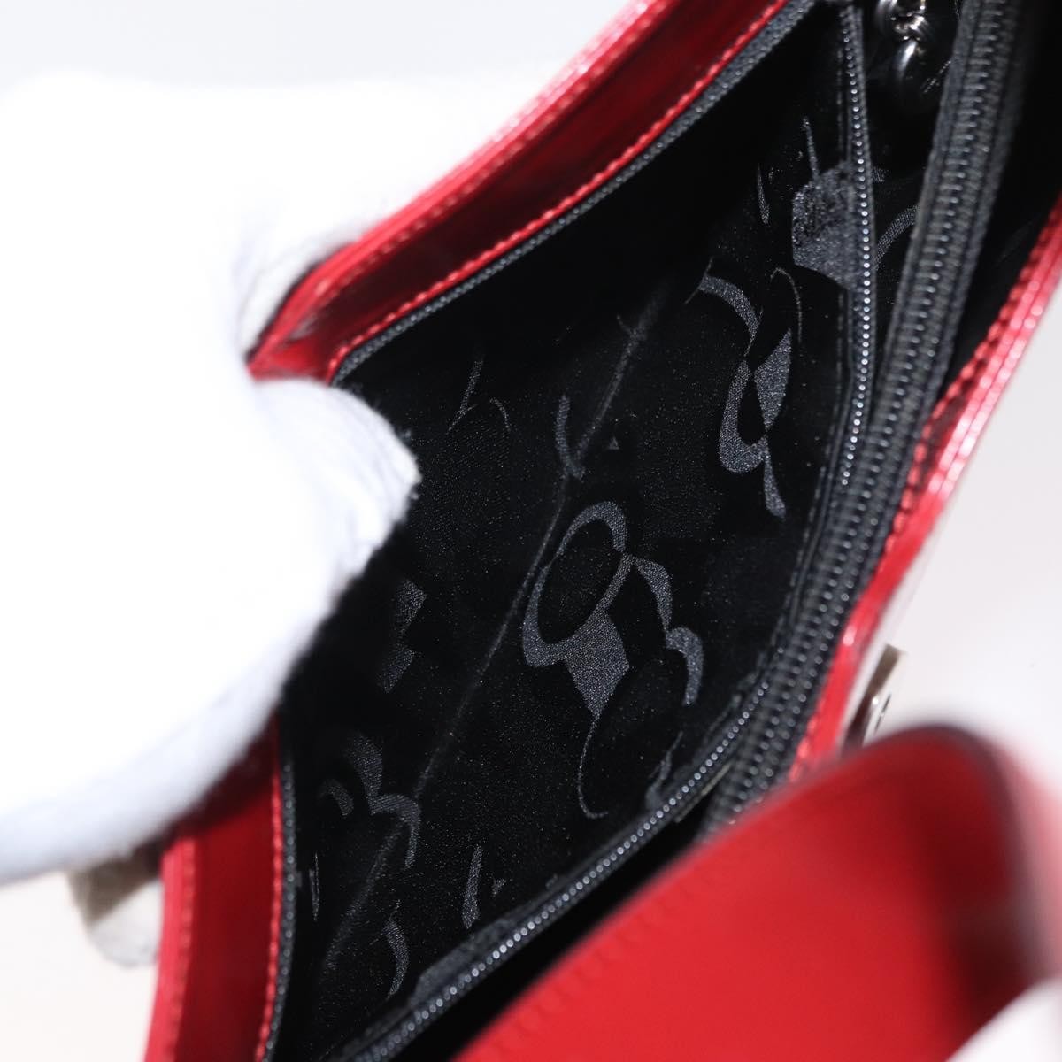 Salvatore Ferragamo Gancini Shoulder Bag Leather, RED, PATENT_LEATHER, Shoulder bag