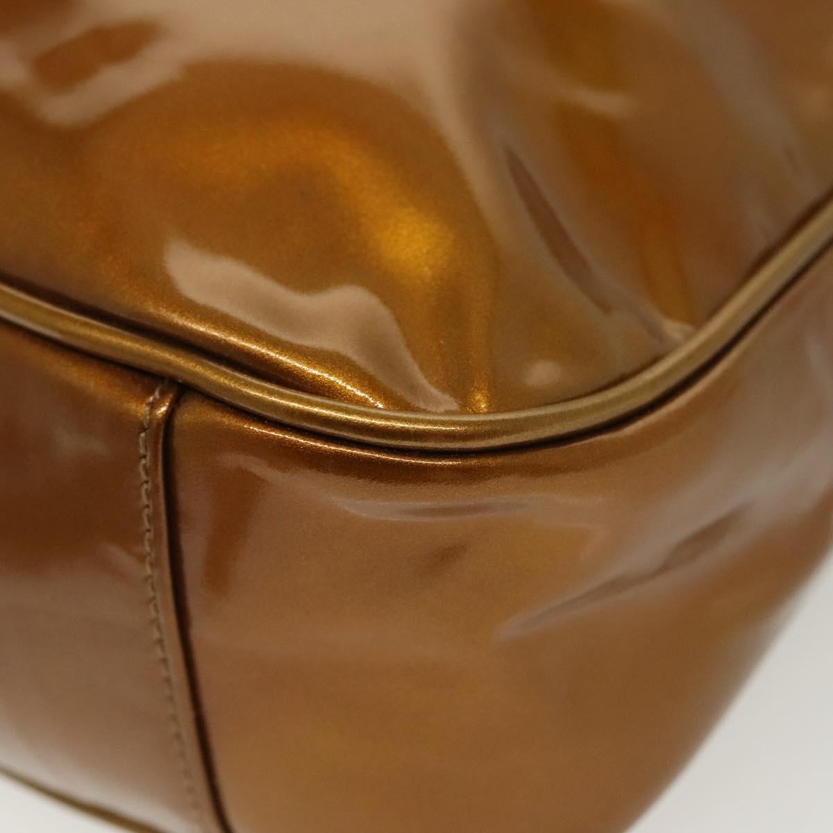 Gucci Vintage Bamboo Handle Bag Patent leather, GOLD, PATENT_LEATHER, Handbag