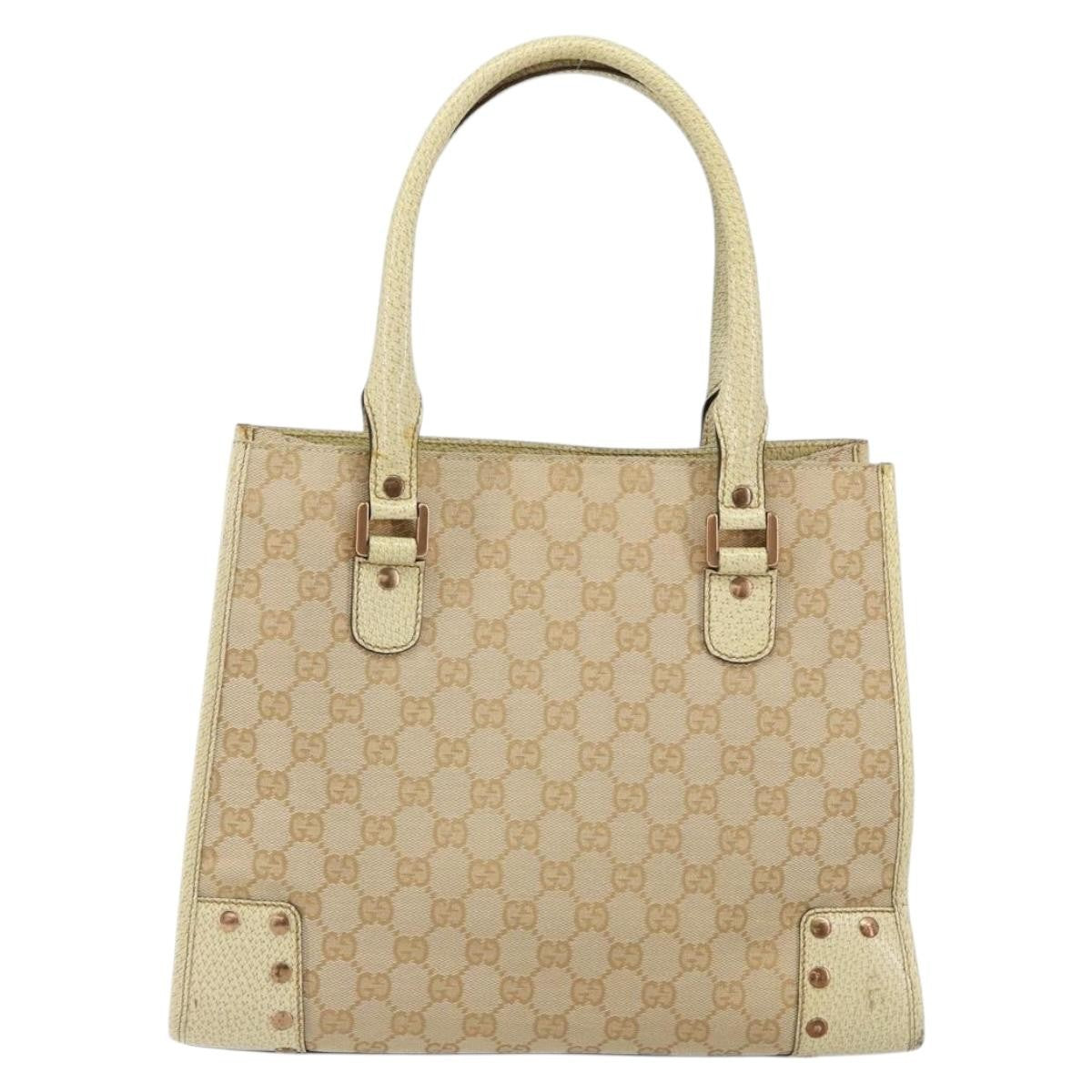 Gucci Open Tote GG Canvas, BEIGE, CANVAS, Tote bag