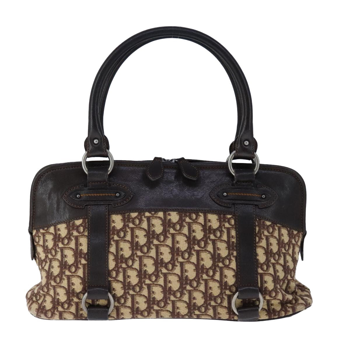 Christian Dior Vintage Trotter Handbag Canvas, BROWN, CANVAS, Handbag