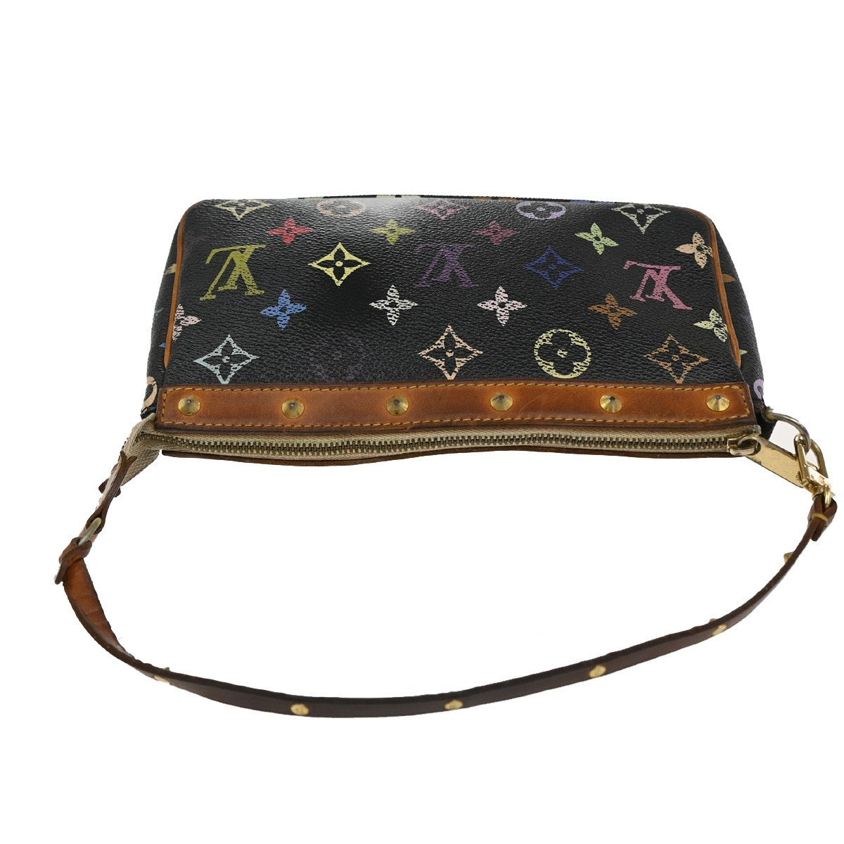 Louis Vuitton Pochette Accessoires Monogram Multicolor, BLACK, CANVAS, Clutche & pouche