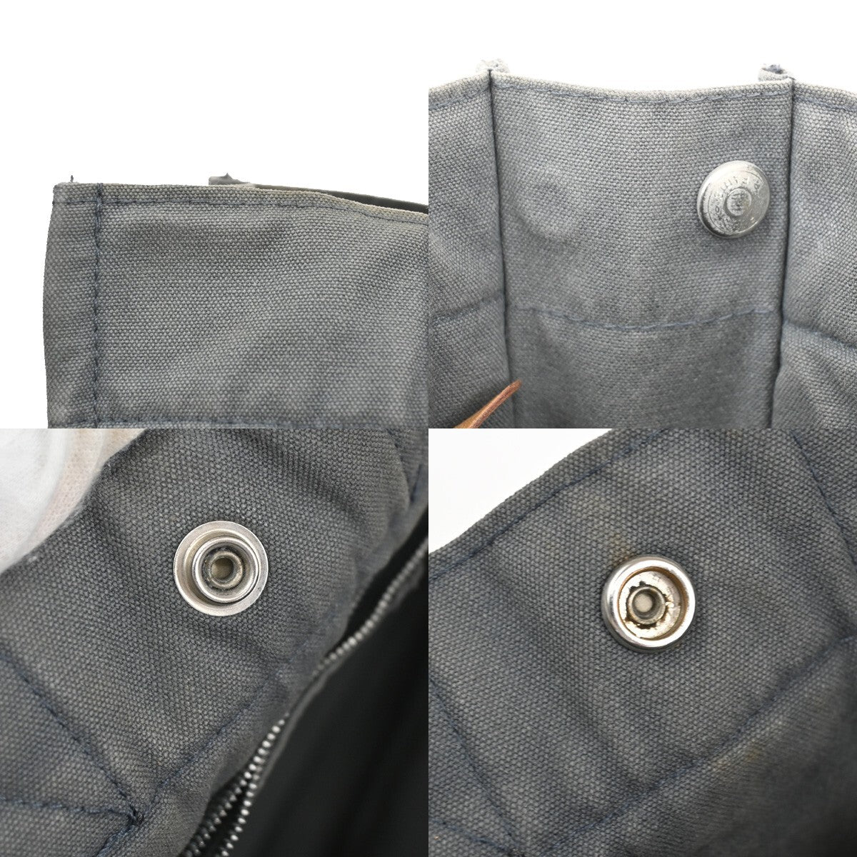 Hermes Fourre Tout Tote Canvas, GRAY, CANVAS, Tote bag