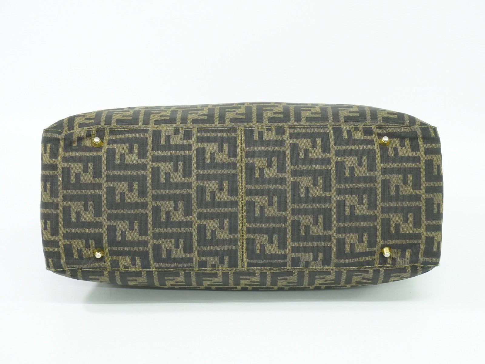 Fendi Vintage Zucca Handbag Zucca, BROWN, CANVAS, Handbag