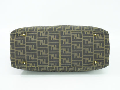 Fendi Vintage Zucca Handbag Zucca, BROWN, CANVAS, Handbag
