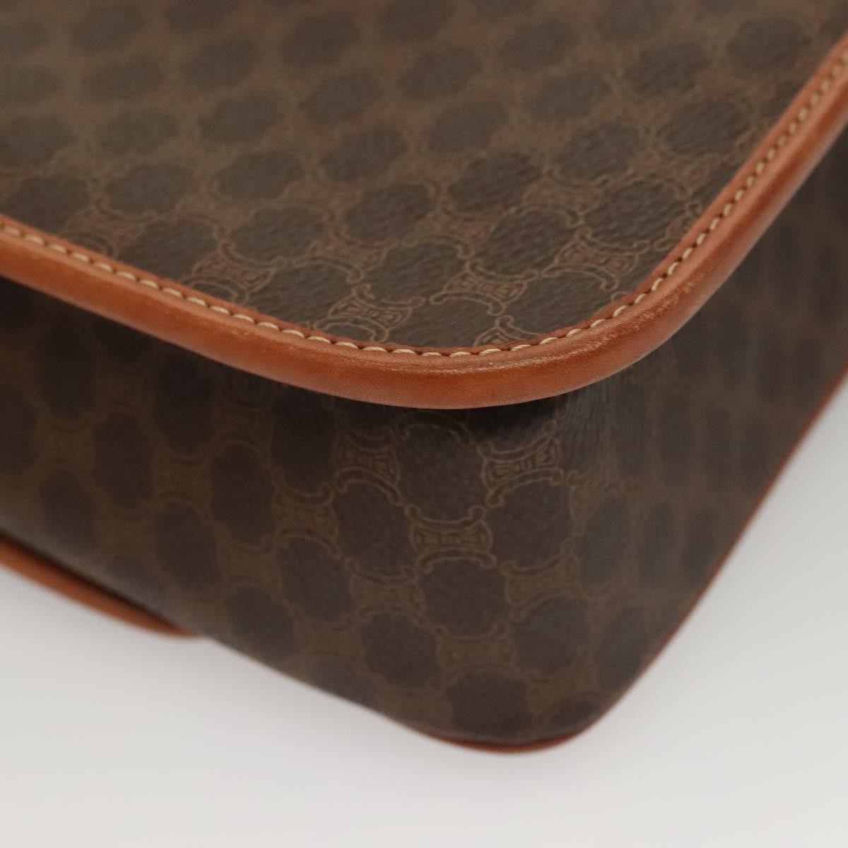 Celine Macadam Shoulder Bag PVC Leather, BROWN, CANVAS, Shoulder bag