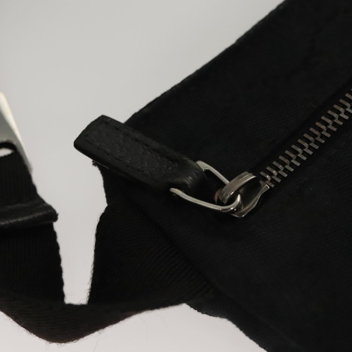 Gucci Vintage Double Belt Bag GG Canvas with Leather, BLACK, CANVAS, Shoulder bag