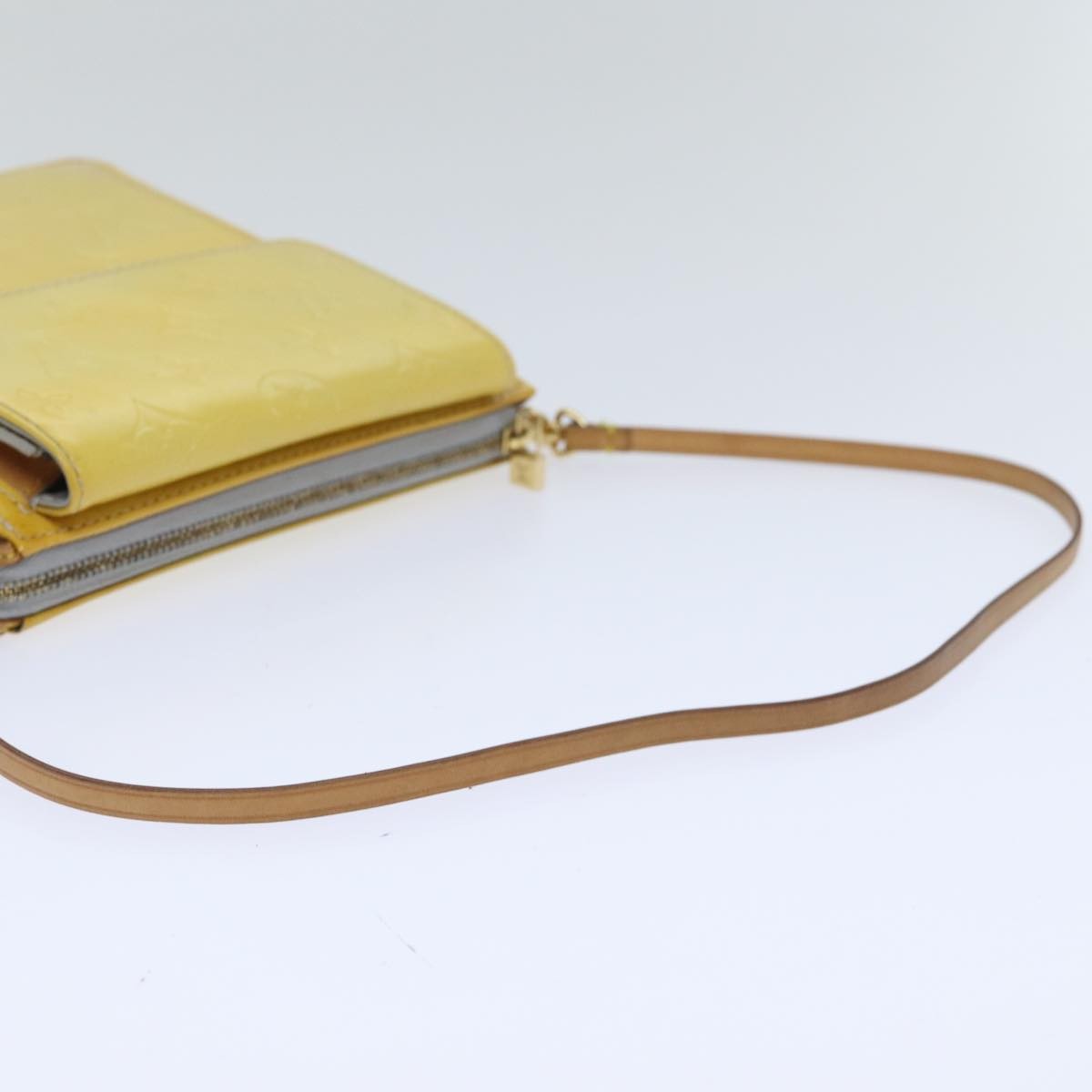 Louis Vuitton Mott Handbag Monogram Vernis, YELLOW, PATENT_LEATHER, Handbag
