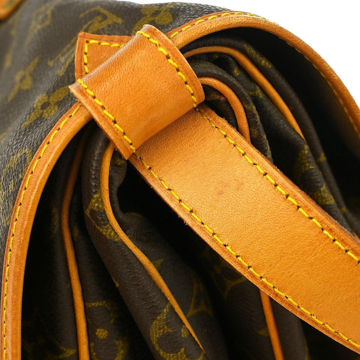 Louis Vuitton Saumur Handbag Monogram Canvas, Brown, Canvas, Shoulder Bag