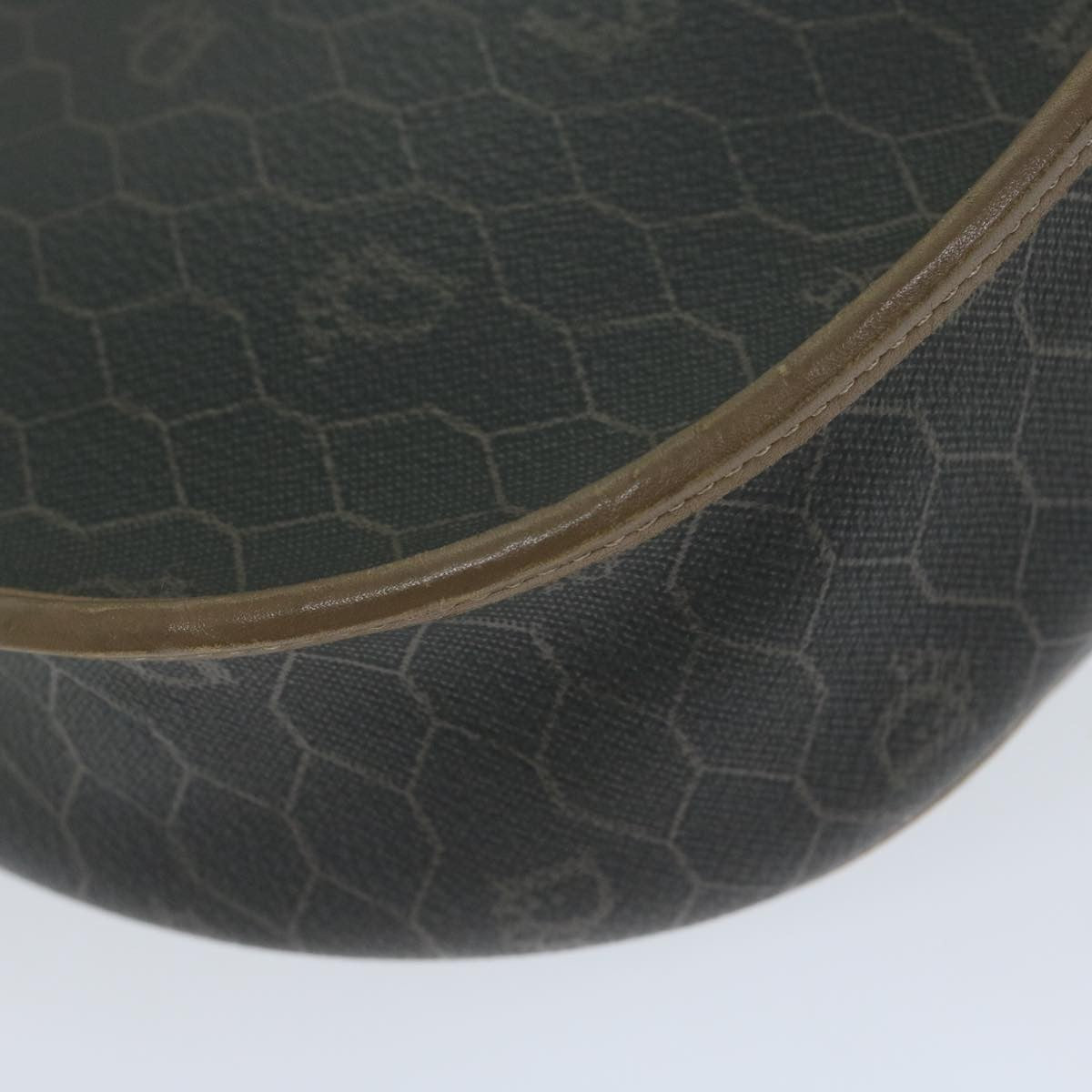 Christian Dior Vintage Honeycomb Flap Crossbody Bag Canvas and Leather, BLACK, CANVAS, Crossbody bag