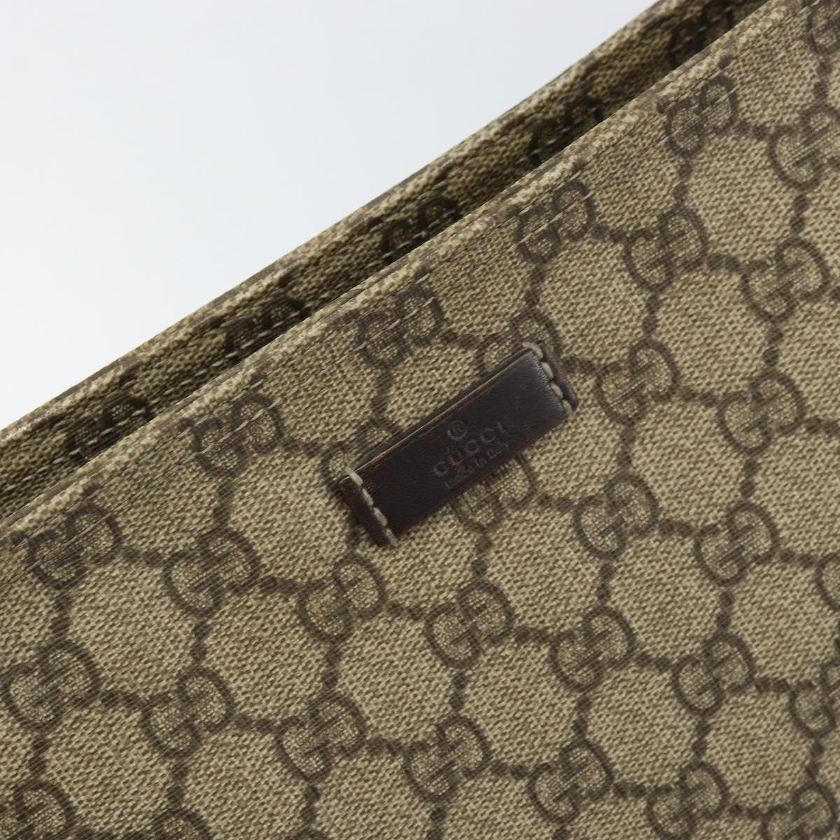 Gucci Zip Top Messenger Bag GG Coated Canvas, BEIGE, PVC, Shoulder bag