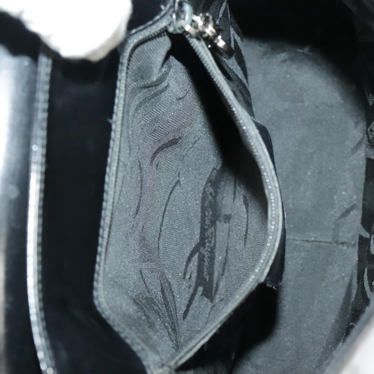 Salvatore Ferragamo Gancini handbag Leather, BLACK, LEATHER, Handbag