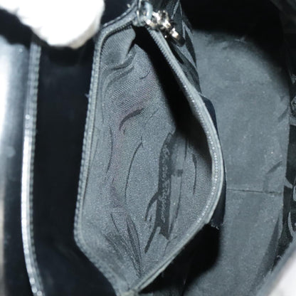 Salvatore Ferragamo Gancini handbag Leather, BLACK, LEATHER, Handbag