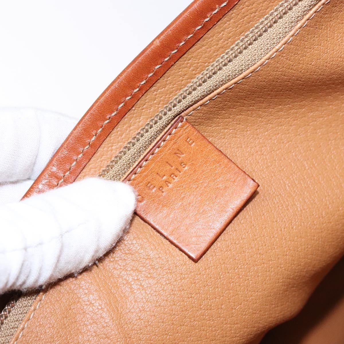 Celine Vintage Macadam Shopper Tote Coated Canvas, BROWN, CANVAS, Tote bag