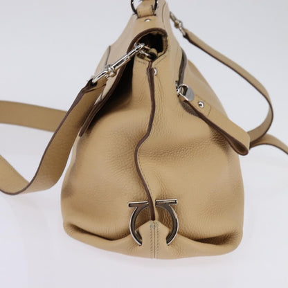Salvatore Ferragamo Sofia Satchel Grainy Leather, BEIGE, LEATHER, Handbag