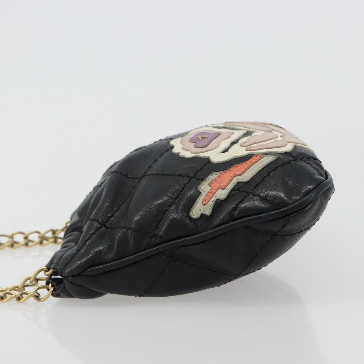 Chanel Chain Tote Leather, Black, Leather, Shoulder Bag