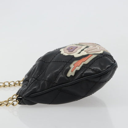 Chanel Chain Tote Leather, Black, Leather, Shoulder Bag