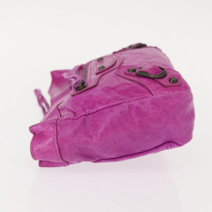 Balenciaga Classic Studs Cosmetic Pouch Leather, PURPLE, LEATHER, Clutche & pouche