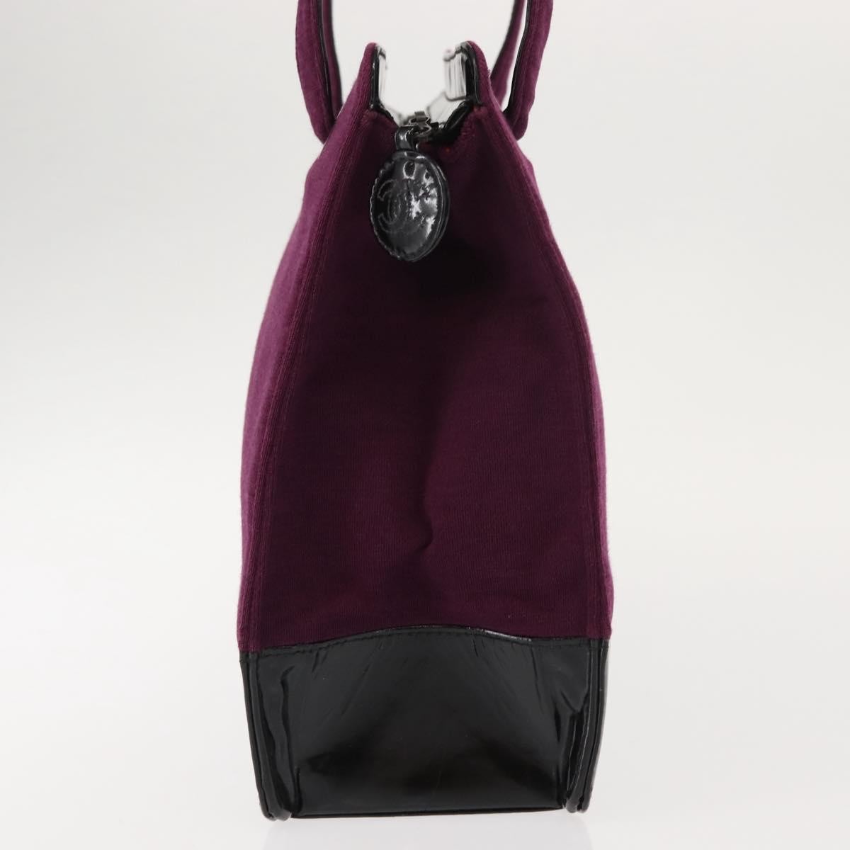 Chanel Vintage Logo Tote Cotton, PURPLE, COTTON, Tote bag