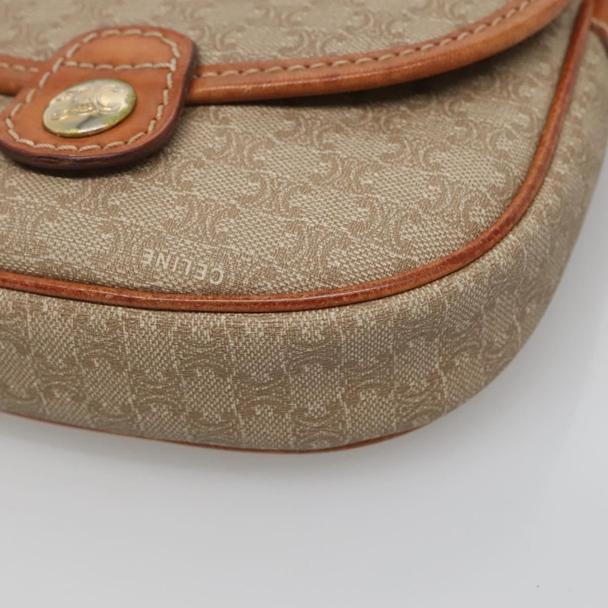 Celine Macadam Shoulder Bag PVC Leather, BEIGE, PVC, Shoulder bag