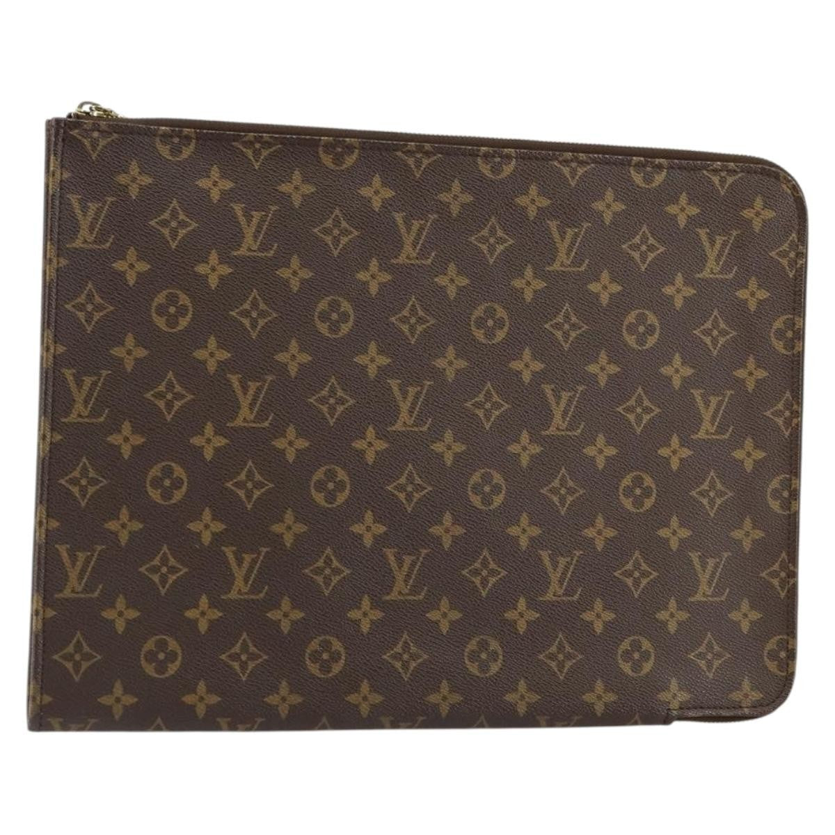 Louis Vuitton Poche Documents Monogram Canvas, BROWN, CANVAS, Briefcase