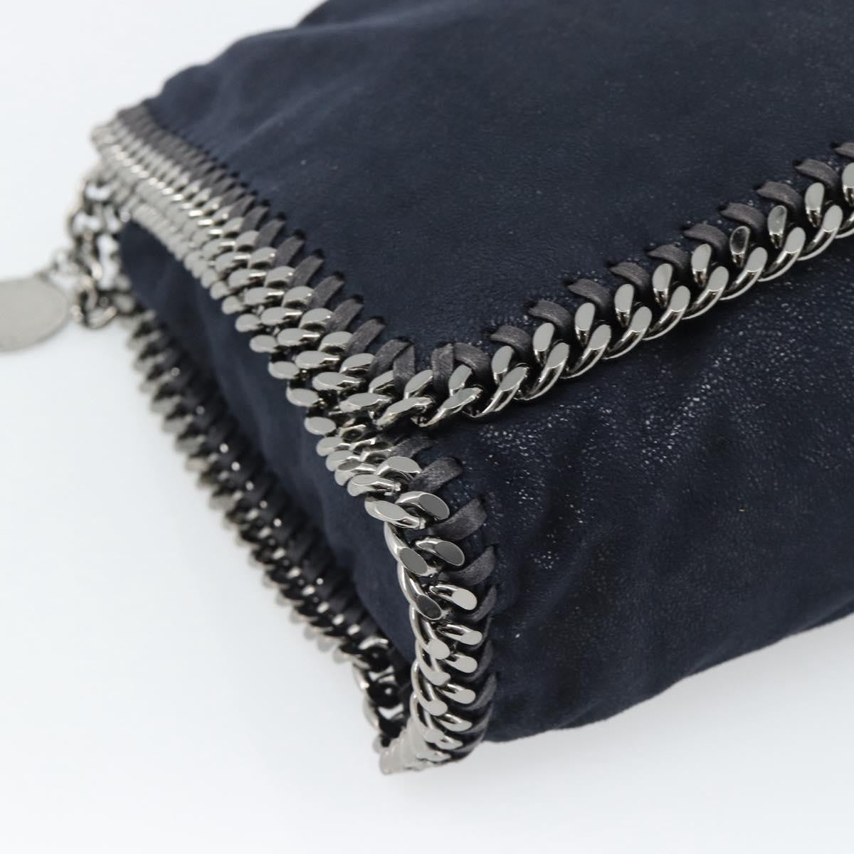 Stella McCartney Falabella Fold Over Flap Crossbody Bag Shaggy Deer, Navy, Synthetic, Shoulder Bag