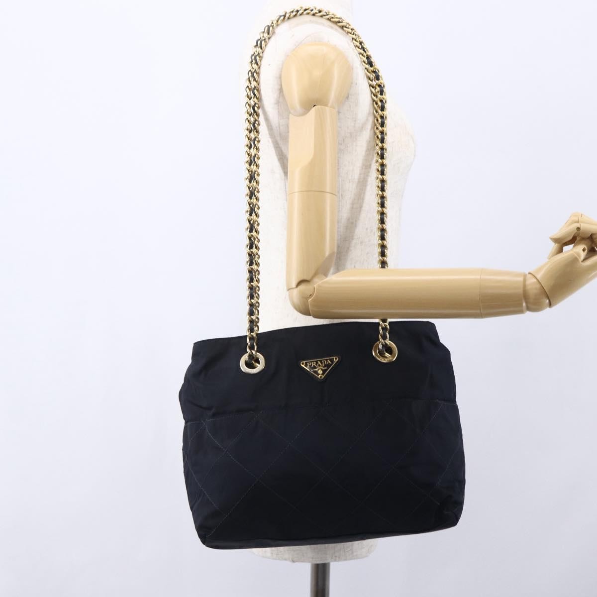 Prada Re-Edition 1995 Chain Tote Quilted Re-Nylon, NAVY, NYLON, Shoulder bag