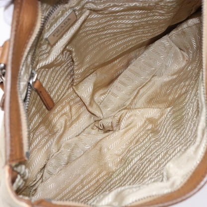 Prada Vintage Convertible Tote Canvas and leather, BEIGE, CANVAS, Tote bag