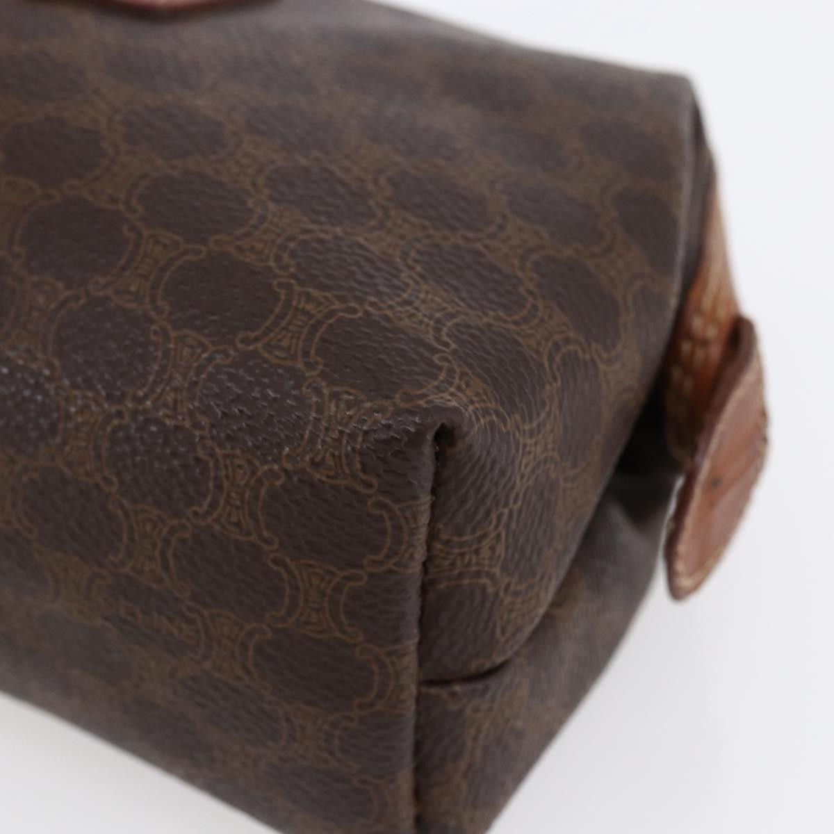 Celine Macadam Pochette Canvas and Leather, BROWN, CANVAS, Clutche & pouche