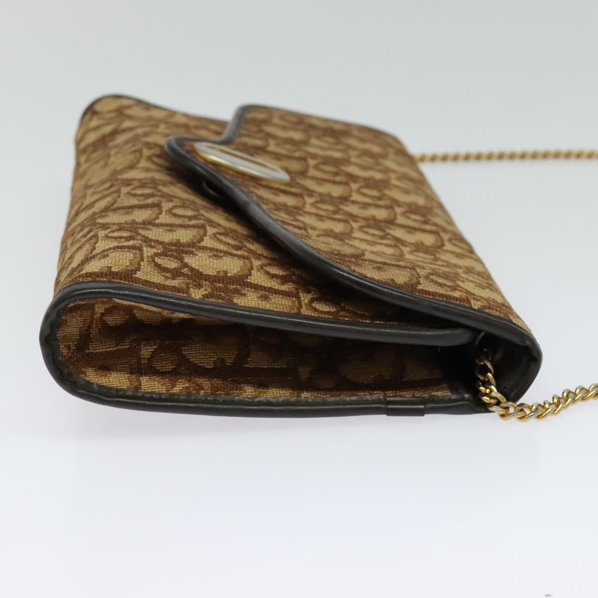 Christian Dior Vintage Trotter Flap Shoulder Bag Canvas, BROWN, CANVAS, Shoulder bag