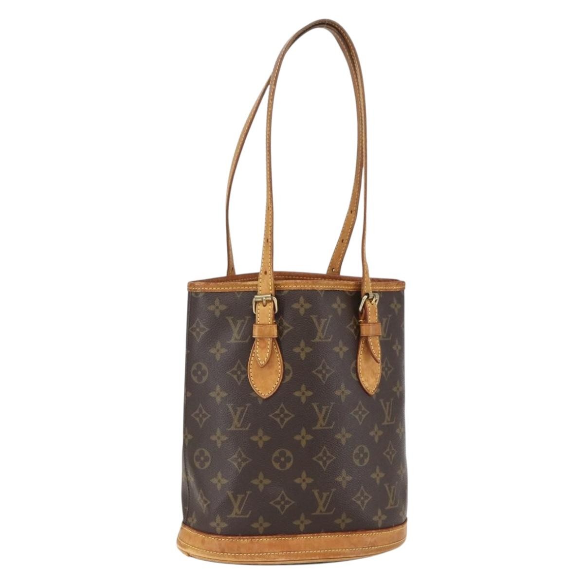 Louis Vuitton Petit Bucket Bag Monogram Canvas, BROWN, CANVAS, Shoulder bag