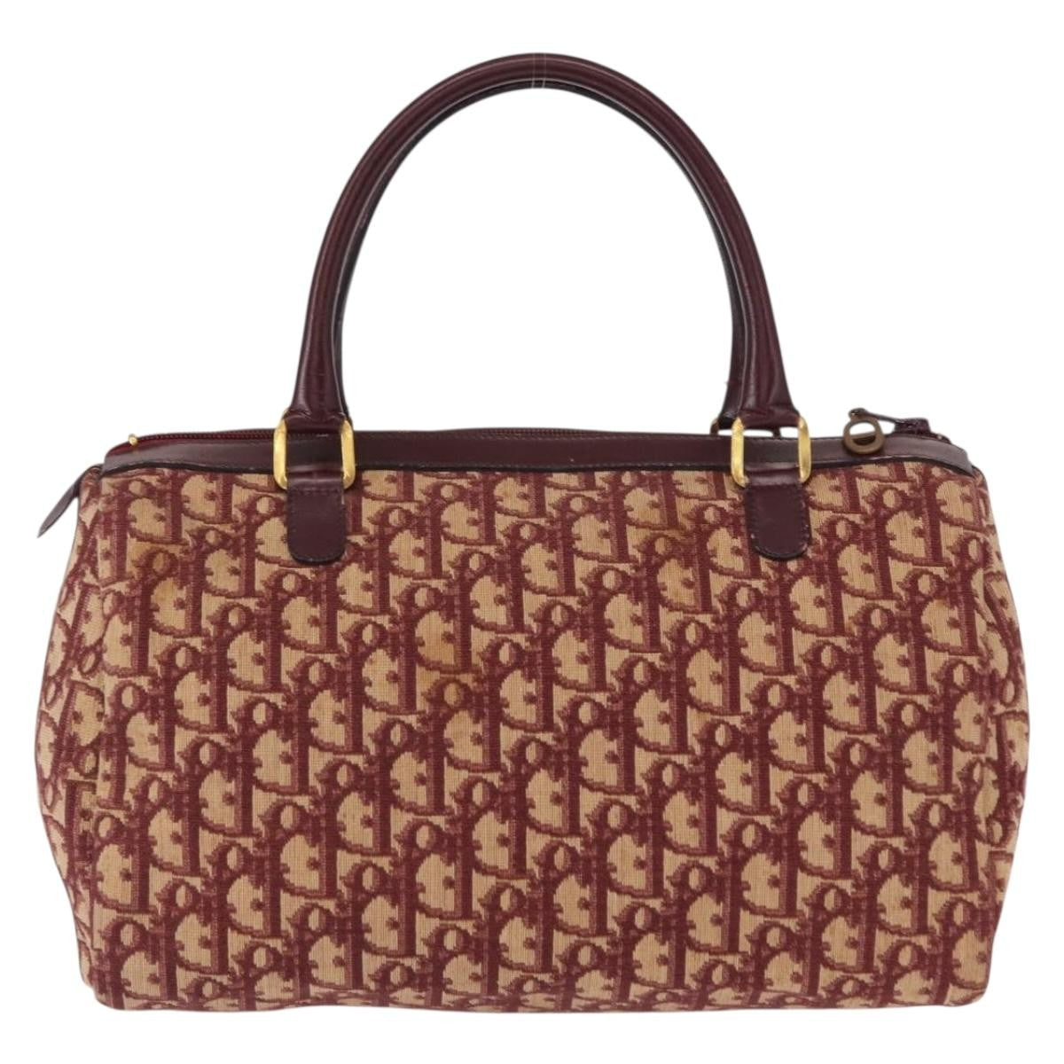 Christian Dior Vintage Trotter Handbag Canvas, RED, CANVAS, Handbag