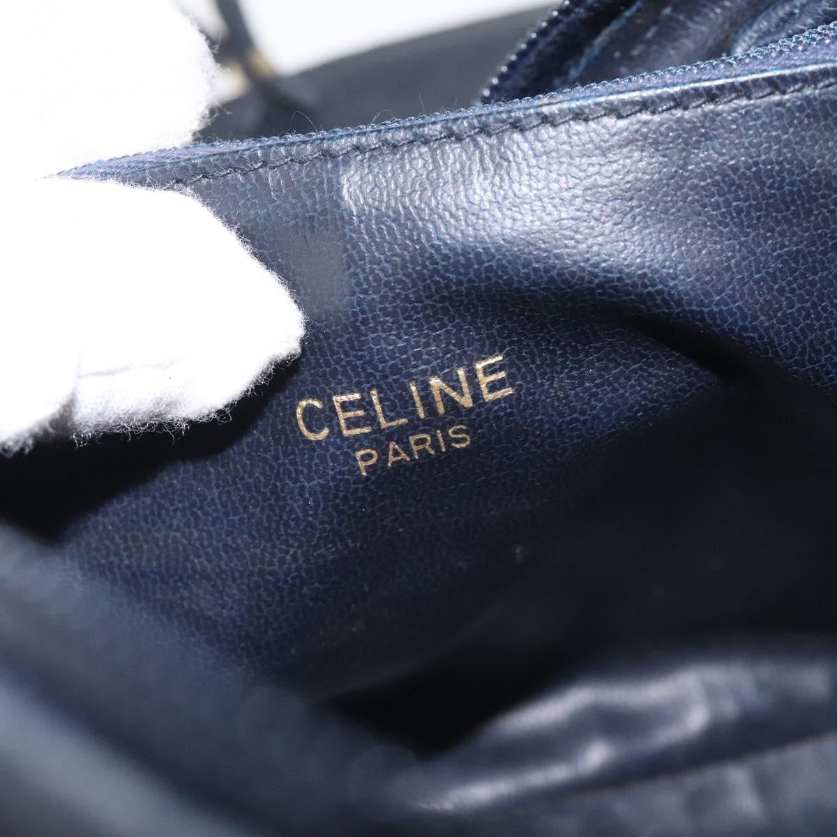 Celine C Sulky Shoulder bag Canvas and Leather, NAVY, CANVAS, Shoulder bag