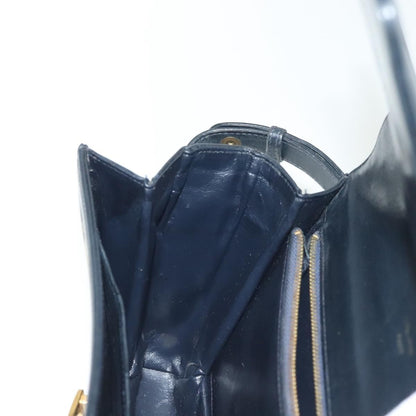 Celine Horse Carriage Shoulder bag Macadam Canvas and leather, NAVY, CANVAS, Shoulder bag