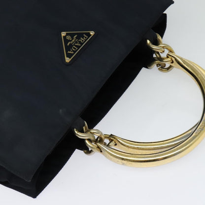 Prada Metal Handles Tote Tessuto, NAVY, NYLON, Tote bag