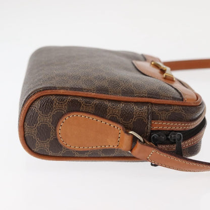 Celine Macadam Shoulder Bag PVC Leather, BROWN, CANVAS, Shoulder bag