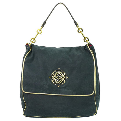 Loewe Anagram Shoulder Bag Suede, Black, Suede, Shoulder Bag