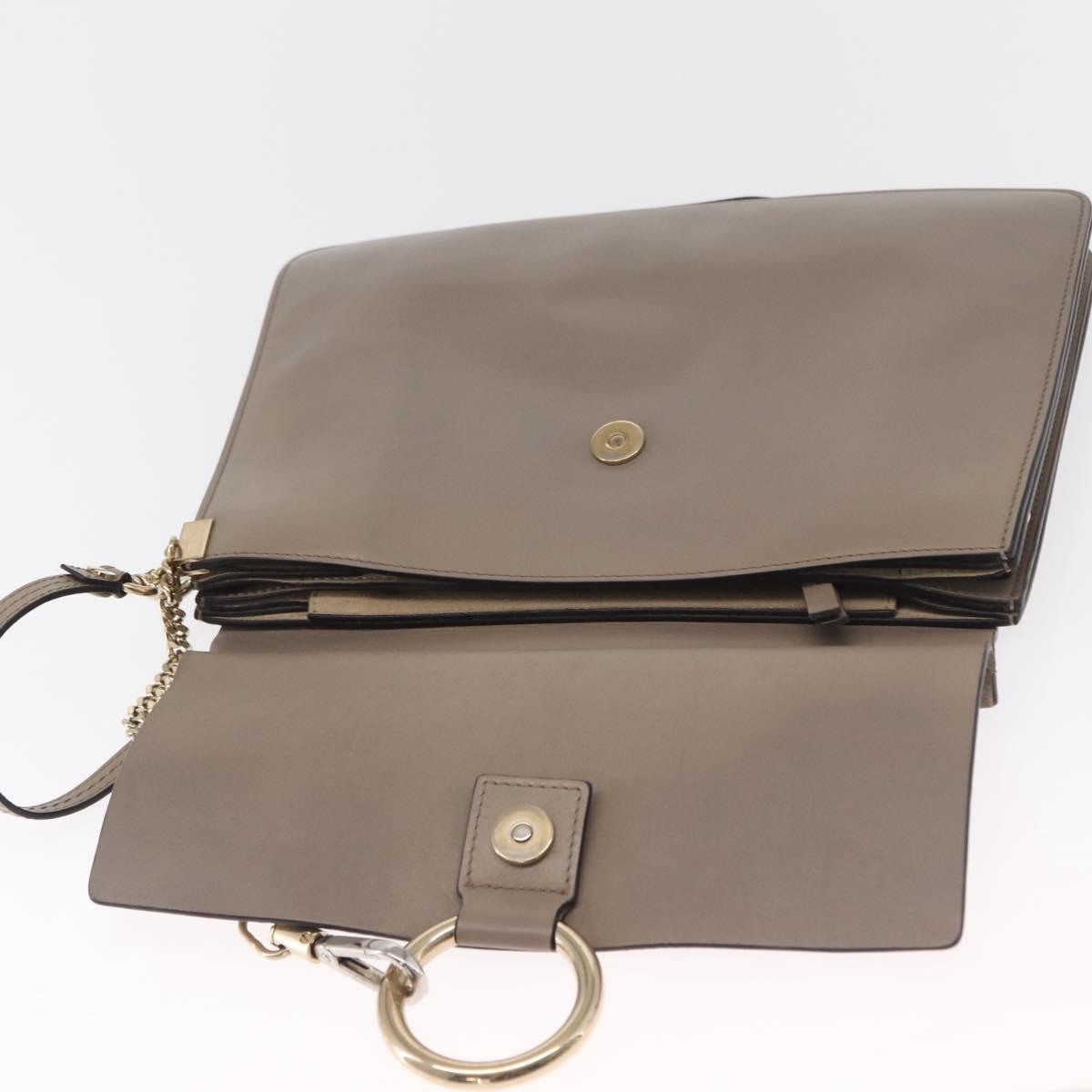 Chloe Faye Shoulder Bag Leather and Suede, BEIGE, SUEDE, Shoulder bag