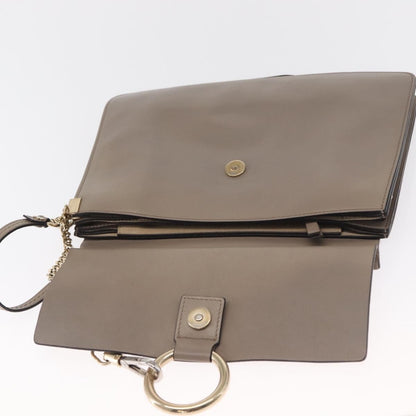 Chloe Faye Shoulder Bag Leather and Suede, BEIGE, SUEDE, Shoulder bag