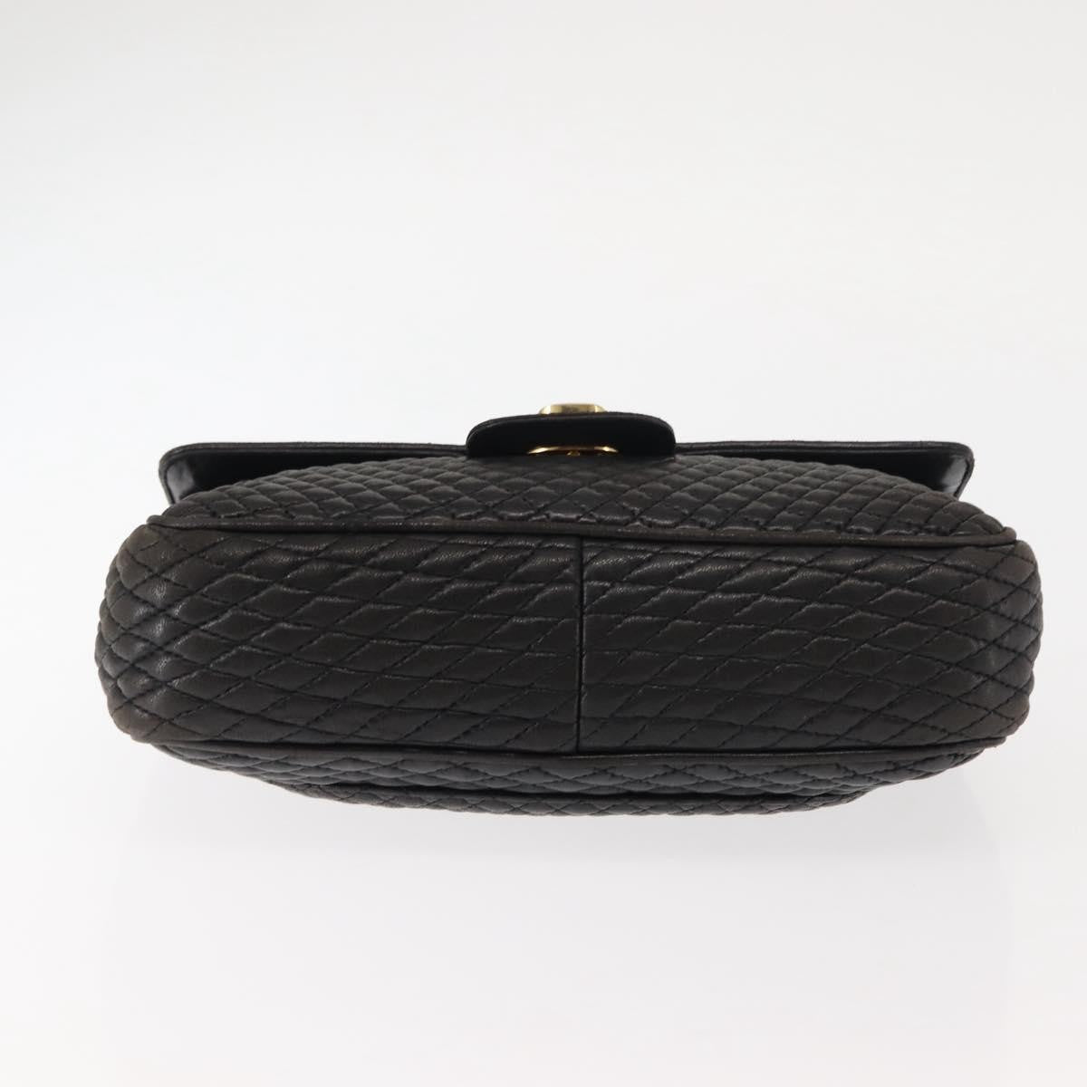 Bally Vintage Chain Shoulder Bag Quilted Leather, BLACK, LEATHER, Shoulder bag