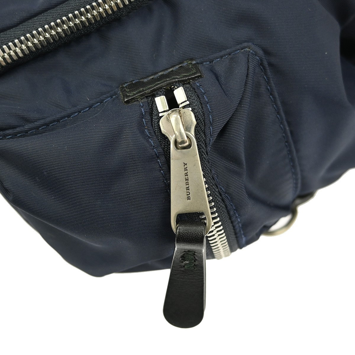 Burberry Logo Rucksack Backpack Nylon with Leather, NAVY, NYLON, Backpack