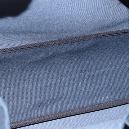 Bottega Veneta Braided Handle Open Tote Bag Canvas with Leather, BLUE, CANVAS, Tote bag