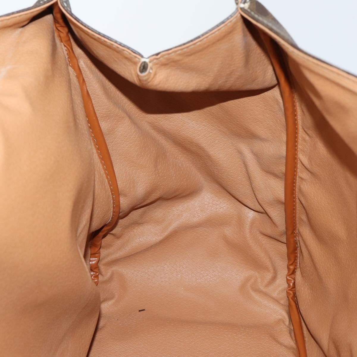 Celine Vintage Duffle Bag Macadam Coated Canvas, BROWN, PVC, Travel bag