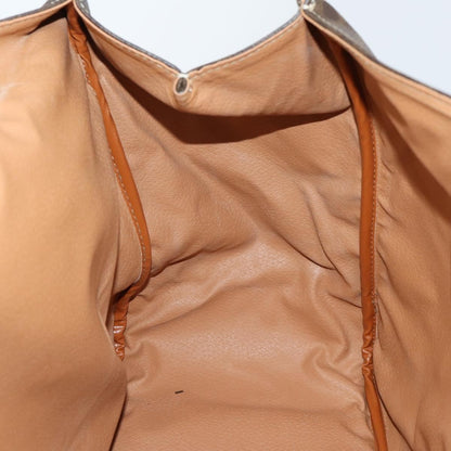 Celine Vintage Duffle Bag Macadam Coated Canvas, BROWN, PVC, Travel bag