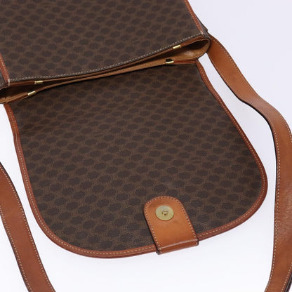 Celine Macadam Shoulder Bag PVC Leather, BROWN, CANVAS, Shoulder bag