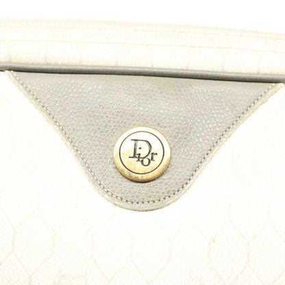 Christian Dior Vintage Honeycomb Shoulder Bag Canvas, WHITE, CANVAS, Shoulder bag
