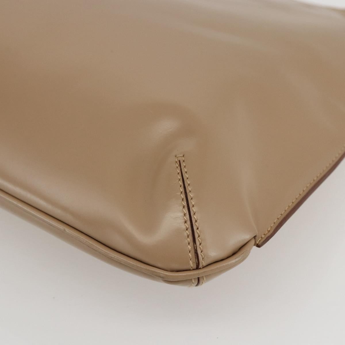 Salvatore Ferragamo Gancini Shoulder Bag Leather, BEIGE, LEATHER, Shoulder bag