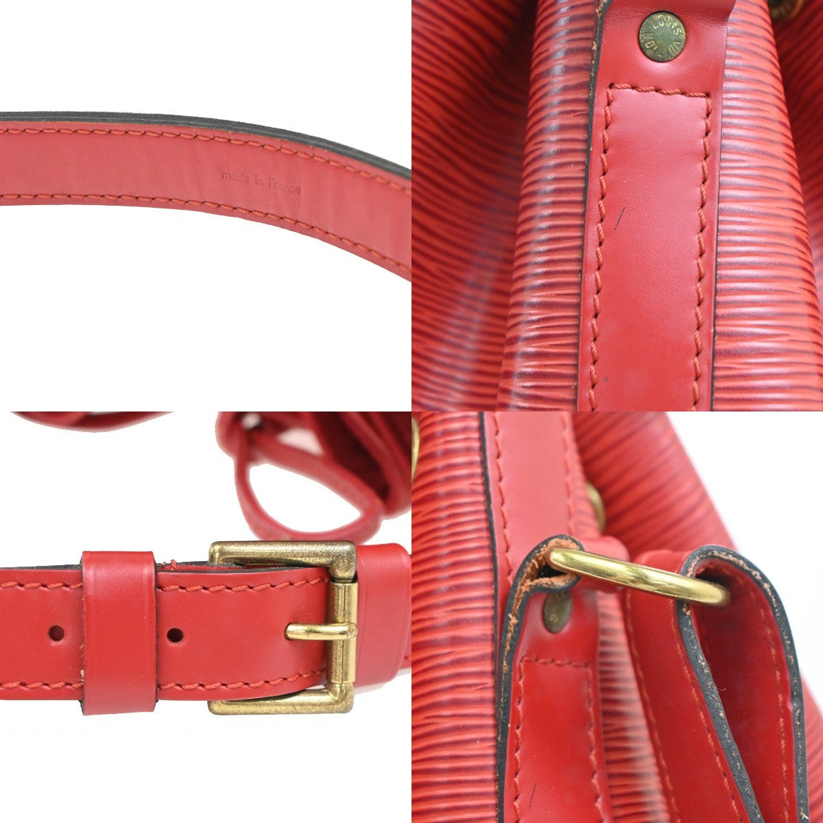 Louis Vuitton Noe Handbag Epi Leather, RED, LEATHER, Shoulder bag