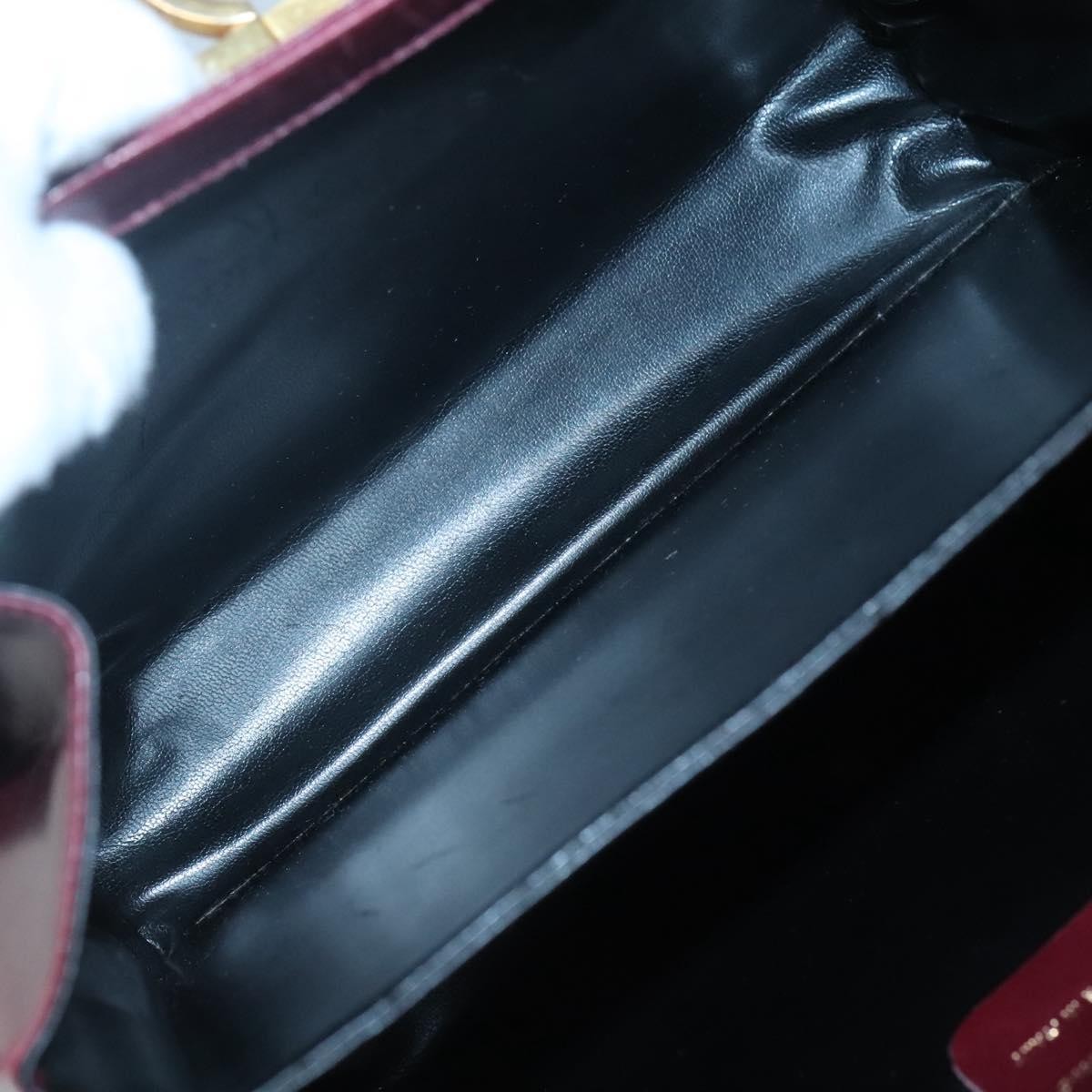 Salvatore Ferragamo Gancini handbag Leather, BURGUNDY, LEATHER, Handbag