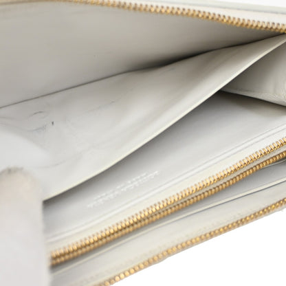 Bottega Veneta Cassette Zip Around Wallet Maxi Intrecciato Leather, WHITE, LEATHER, Wallets