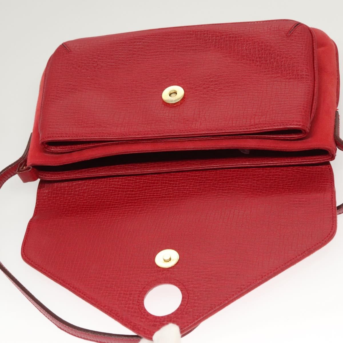 Loewe Anagram Shoulder Bag Leather, RED, SUEDE, Shoulder bag